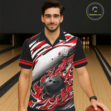 Load image into Gallery viewer, Red Flame Bowling Hawaiian Shirt Custom Bowling Team Jerseys, Gift For Bowlers NQS11738