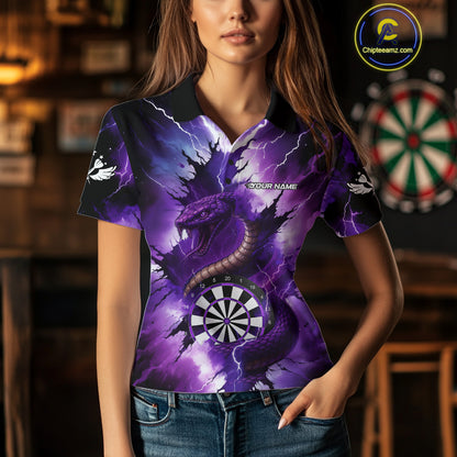 Purple Thunder Lightning Custom Cobra Snake Women Dart Shirts Best Dart Jerseys Dart Team Shirts NQS10693