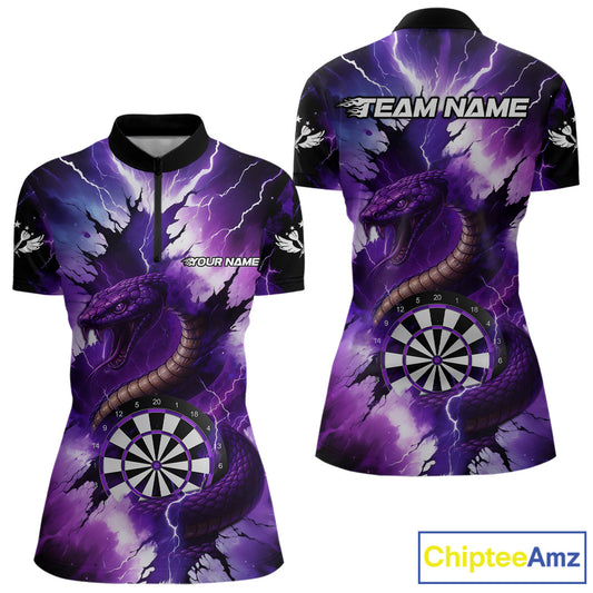 Purple Thunder Lightning Custom Cobra Snake Women Dart Shirts Best Dart Jerseys Dart Team Shirts NQS10693