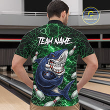 Load image into Gallery viewer, Green Lightning Thunder Angry Shark Bowling shirts For Men Custom Shark Bowling Team Jerseys NQS11758
