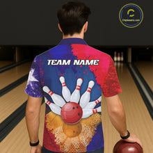 Load image into Gallery viewer, Custom Texas Flag Bowling Button-up Shirt, Patriotic Texas Bowling Team League Jerseys NQS11626