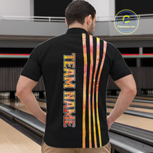 Load image into Gallery viewer, Personalized Watercolor Stripes Retro Bowling Team Shirts For Men, Black Bowling Attire For Men NQS11652