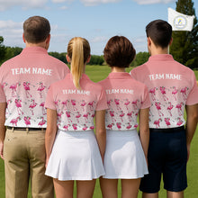 Load image into Gallery viewer, Funny Pink Flamingo Golf polo shirt for men custom Flamingo golfer pattern golf shirts NQS11714