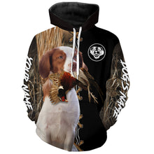 Load image into Gallery viewer, American Brittany Hunting Dog Custom Name Hoodie Shirt for Hunter FSD4734