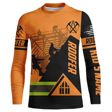 Load image into Gallery viewer, Roofing custom Name UV Protection orange Shirts for Roofer Contractors, Roofing Expert FSD4058