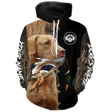 Load image into Gallery viewer, Chesapeake bay Retriever Hunting Dog Custom Name Hoodie Shirt for Hunter FSD4762