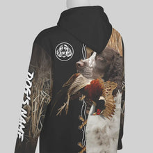 Load image into Gallery viewer, English Springer Spaniel Hunting Dog Custom Name Hoodie Shirt for Hunter FSD4689