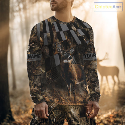 Deer Hunter Camo Hunting Hoodie For Men – Realistic Buck Design NHT334