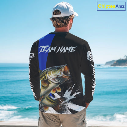 Personalized Bass Fishing Jersey, Bass Fishing Shirt Long Sleeve Fishing Apparel For Men NHT872