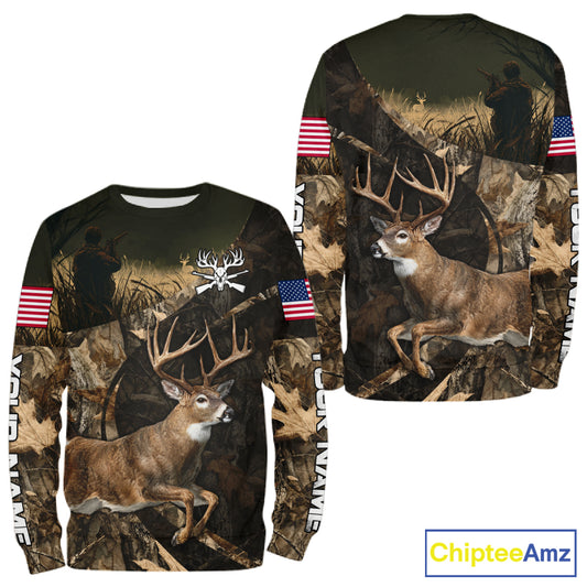 Whitetail Deer Hunting Shirt, Best Gifts for Deer Hunters, Hunting Hoodie For Men NHT351