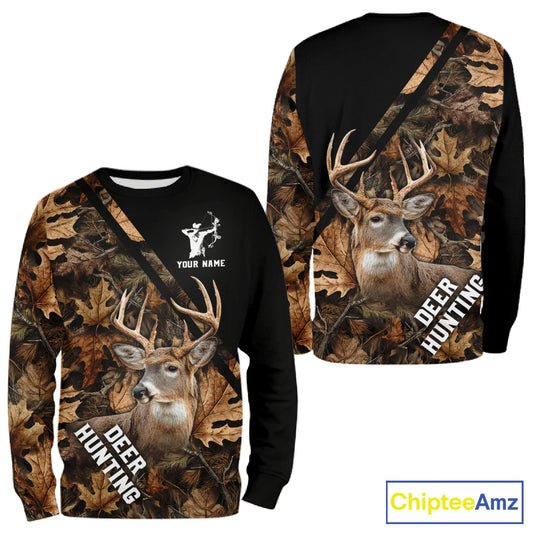 Deer Hunting Camo Custom Name 3D All Over Print Hoodie Basic Brown, Deer Hunting Season NHT352