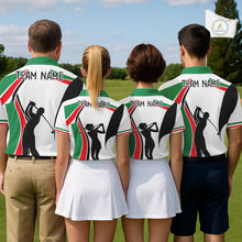 Load image into Gallery viewer, Mexican Flag White Golf Pattern Womens Polo Shirt Patriotic Womens Golf Shirt Mexico Golf Gifts NHT737