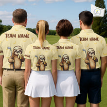 Load image into Gallery viewer, Funny Sloth Banana Womens Golf Polo Shirt Custom Golf Jerseys, Golf Apparel Gift For Golf Lovers NHT907