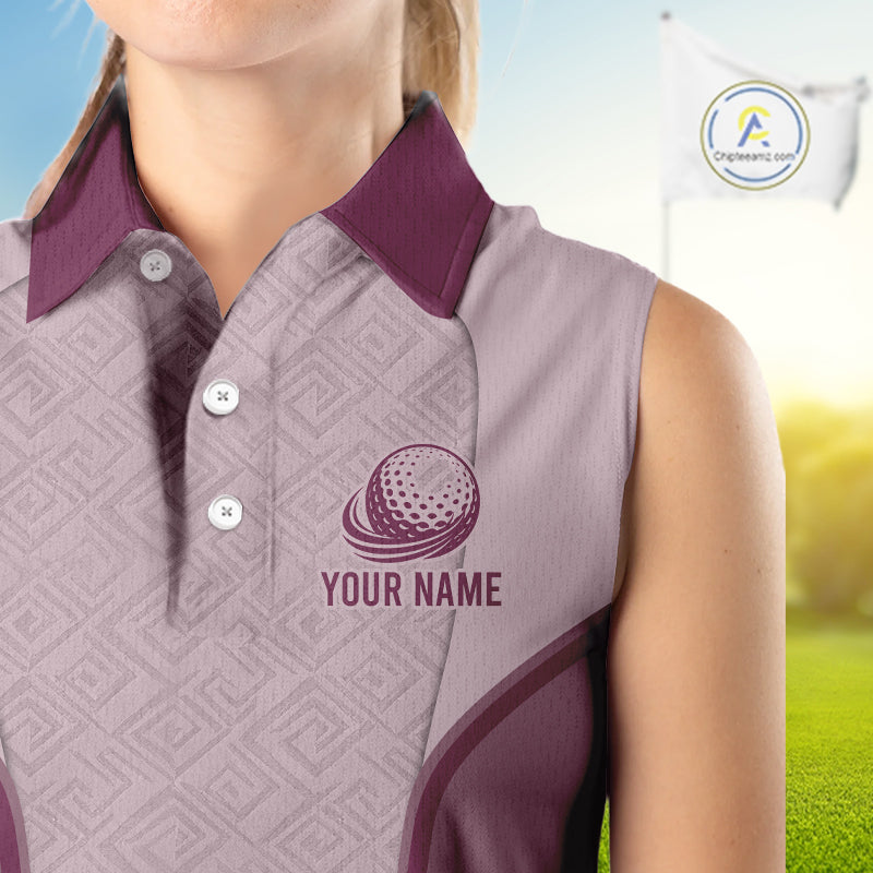 Sleeveless Womens Custom Name Golf Polo Shirt, Golf Team Shirt For Mom, Mother's Day Golf Gift NHT747