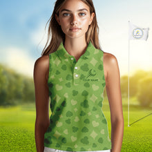 Load image into Gallery viewer, Personalized Poker Green Sleeveless Womens  Golf Polo Shirt, Funny Golf Top For Family Team Shirt NHT756