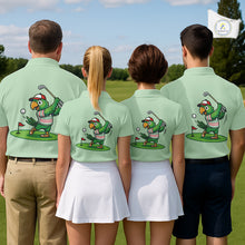 Load image into Gallery viewer, Personalized Mens Golf Polo Shirt Custom Name Funny Green Parrot Design|Green NHT1093