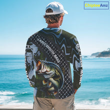 Load image into Gallery viewer, Largemouth Bass Fishing Shirts Long Sleeve Abstract Green Camo Performance Jersey For Men NHT922