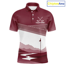 Load image into Gallery viewer, Personalized Golf Polo Shirt Custom Name Golf Club Polo For Men Golf Tournament Apparel|Red 