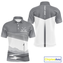 Load image into Gallery viewer, Personalized Golf Polo Shirt Custom Name Golf Club Polo For Men Golf Tournament Apparel|Gray 