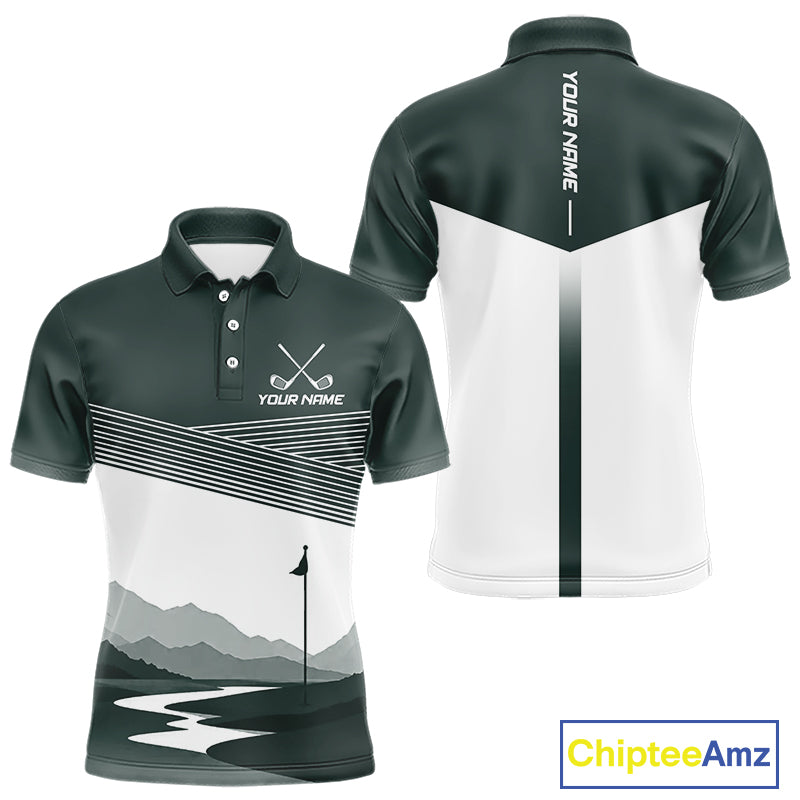 Personalized Golf Polo Shirt Custom Name Golf Club Polo For Men Golf Tournament Apparel|Green 