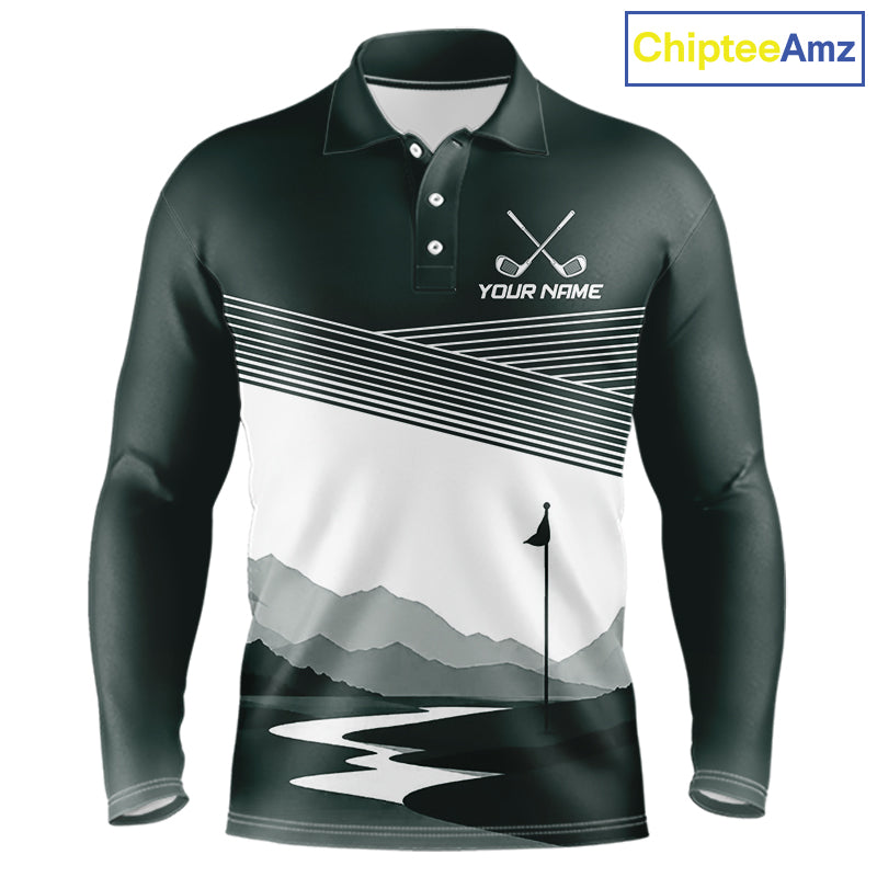 Personalized Golf Polo Shirt Custom Name Golf Club Polo For Men Golf Tournament Apparel|Green 