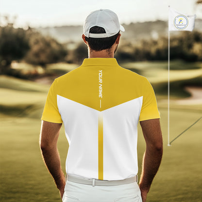 Personalized Golf Polo Shirt Custom Name Golf Club Polo For Men Golf Tournament Apparel|Yellow 