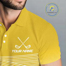 Load image into Gallery viewer, Personalized Golf Polo Shirt Custom Name Golf Club Polo For Men Golf Tournament Apparel|Yellow NHT1100