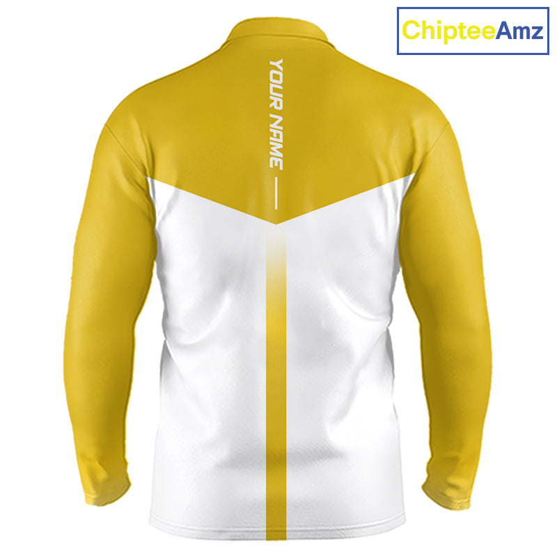 Personalized Golf Polo Shirt Custom Name Golf Club Polo For Men Golf Tournament Apparel|Yellow 