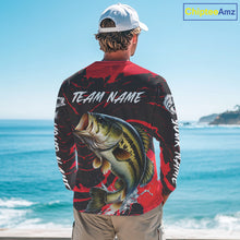 Load image into Gallery viewer, Custom Largemouth Bass Fishing Shirts Long Sleeve – Performance Tournament Jersey For Men| Red NHT769