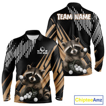 Load image into Gallery viewer, Personalized Raccoon Mens Golf Polo Shirt For Team, Brown Pattern Sport Golf Jersey NHT934
