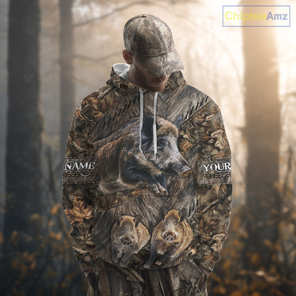 Beautiful Wild Hog Hunting Camouflage 3D All Over Print Shirts Personalized Hunting Gifts NHT147