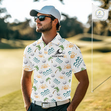Load image into Gallery viewer, Personalized Tropical Palm Trees Mens Golf Polo Shirts Summers Team Golf Clothes NHT778