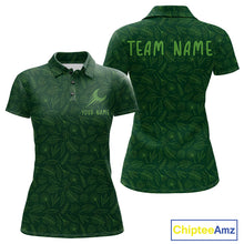 Load image into Gallery viewer, Personalized Green Leaf Golf Polo Shirt For Women