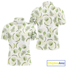 Load image into Gallery viewer, Green tropical men golf polo shirt custom team white golf shirt for golfer