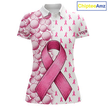 Load image into Gallery viewer, Personalized Pink Ribbons Pattern Golf Balls Breast Cancer Awareness Golf Attire For Womens NHT800