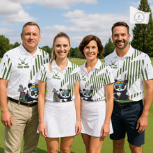 Load image into Gallery viewer, Custom Name Cool Panda Womens Golf Polo Shirt, Funny Bamboo Panda Golfing Apparel NHT956