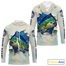 Load image into Gallery viewer, Mahi Mahi Fishing Long Sleeve Hooded Shirt 3D Ocean Fish Graphic Angler Gift For Fishing Lovers For Men