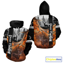 Load image into Gallery viewer, Deer Hunting Camo Custom Name 3D All Over Print Orange Black Best Hunting Clothes For Season NHT256