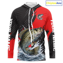 Load image into Gallery viewer, Crappie Fishing Long Sleeve Hooded Tournament Shirts, Personalized Crappie Fishing Jerseys NHT586
