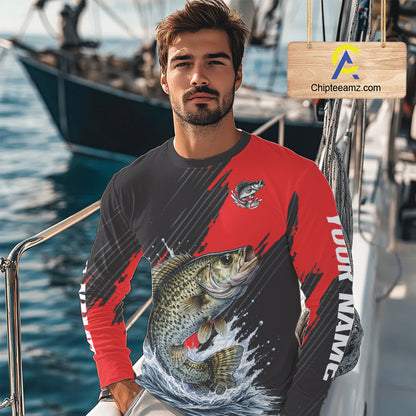 Crappie Fishing Long Sleeve Tournament Shirts, Personalized Crappie Fishing Jerseys NHT586