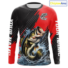 Load image into Gallery viewer, Largemouth Bass Fishing Long Sleeve Tournament Shirts, Personalized Bass Fishing Jerseys NHT431