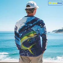 Load image into Gallery viewer, Custom Mahi Mahi Long Sleeve Fishing Shirts For Men, Design Mahi Mahi Fishing Jerseys NHT633