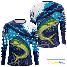 Load image into Gallery viewer, Custom Mahi Mahi Long Sleeve Fishing Shirts For Men, Design Mahi Mahi Fishing Jerseys NHT633