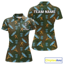 Load image into Gallery viewer, Disc Golf Polo Shirt Personalized Name Camouflage Golf Shirt Custom Disc Golfer Polo Gift For Womens