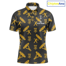 Load image into Gallery viewer, Personalized Disc Golf Polo Shirt Custom Name Golf Shirt Disc Golfer Gift Performance Polo For Men