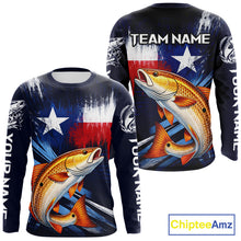 Load image into Gallery viewer, Personalized Redfish Long Sleeve Performance Fishing Shirts, Redfish Custom Texas Fishing Jersey NHT503