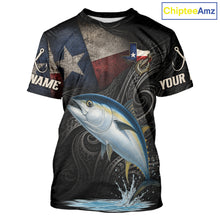 Load image into Gallery viewer, Personalized Texas Tuna Fishing T-Shirt – Custom Name Angler Apparel For Fishermen