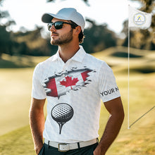 Load image into Gallery viewer, Canada Flag Personalized Golf Pattern Ball Polo Shirts Patriotic Golf Shirts For Mens NHT677