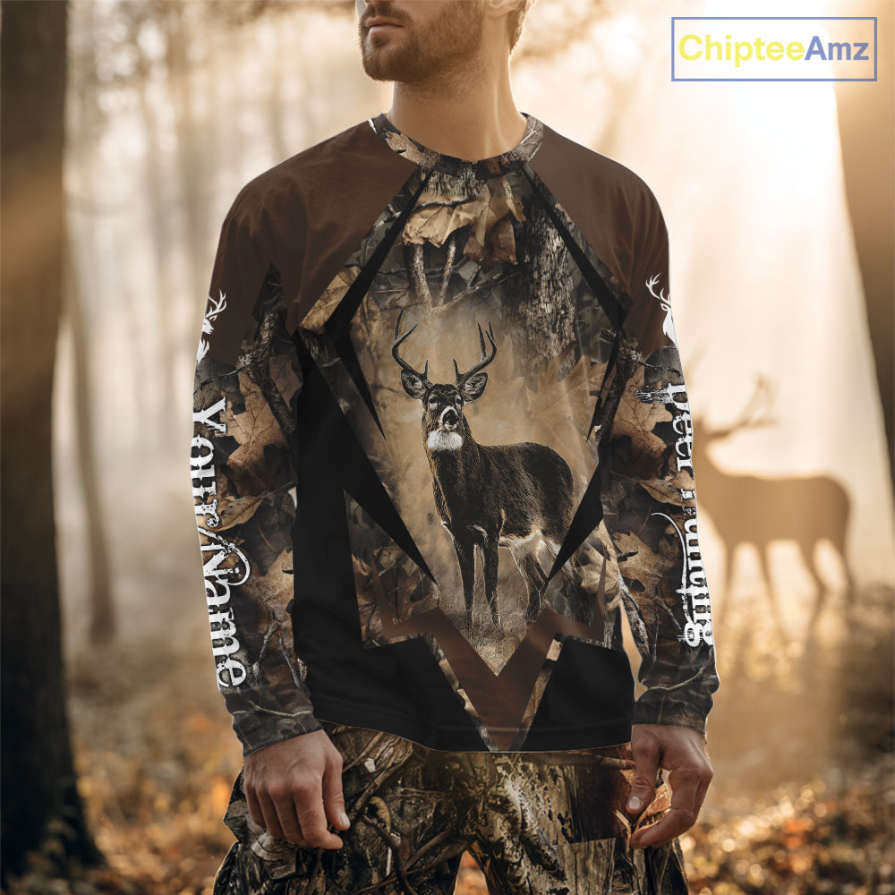 Whitetail Deer Hunting 3D All Over Printed Hoodie, Long Sleeve Hunting Shirt For Men NHT339