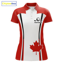 Load image into Gallery viewer, Personalized Canada Flag Womens Golf Shirts Golf Polo Shirts For Womens Patriotic Golf Tops NHT734